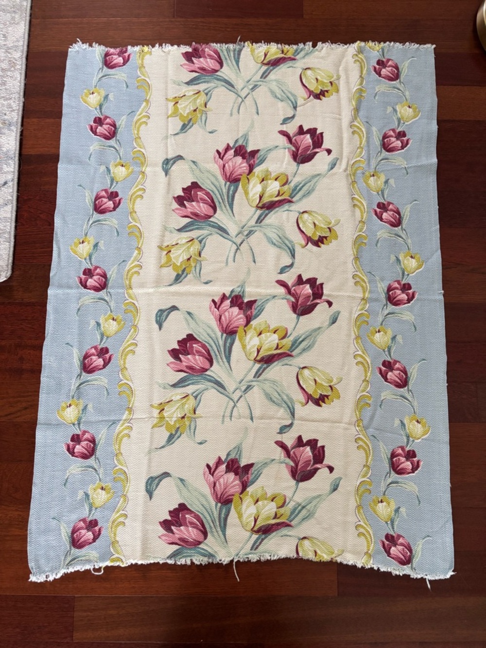 Vintage fabric piece. Textured Cotton.